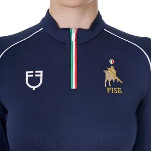 Polo da equitazione con zip maniche lunghe donna Equestro Technical Training image-2