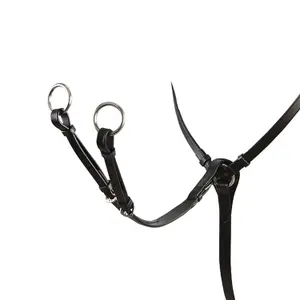 Leather hunting collar with Y fork Equestro Roxane image-1