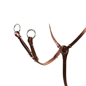 Leather hunting collar with Y fork Equestro Roxane image-1