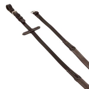 Leren en rubber teugels voor paard met messing bevestiging Equestro image-1