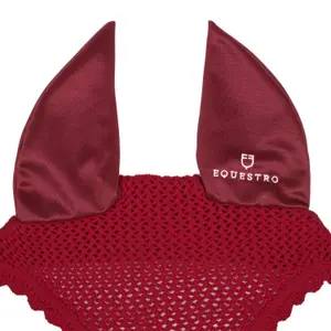 Czapka na muchy dla konia z bawełny z elastycznymi uszami Equestro image-1