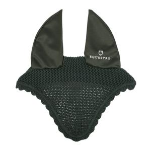 ss00506-green-cotton-fly-veil-for-horse-with-elastic-ears-equestro-green-one-size