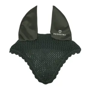 Czapka na muchy dla konia z bawełny z elastycznymi uszami Equestro image-0