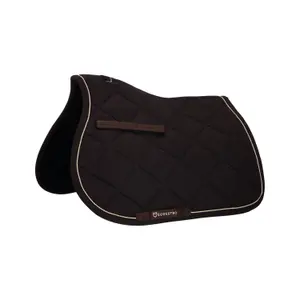 Cotton jumping saddle pad with trimming and logo for horse Equestro image-1