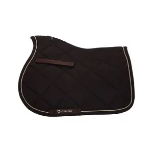 Cotton jumping saddle pad with trimming and logo for horse Equestro image-0