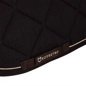 Cotton jumping saddle pad with trimming and logo for horse Equestro image-2