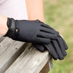 Guanti da equitazione in pelle elasticizzata Equetech image-0