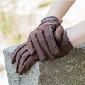 Guanti da equitazione in pelle elasticizzata Equetech image-0