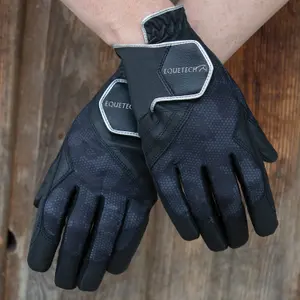 Guanti da equitazione in pelle da donna Equetech Stellar Supa-Grip image-1