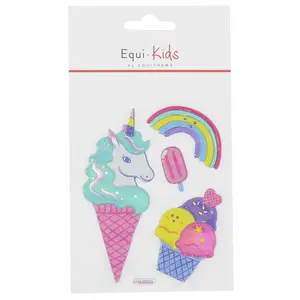 5er Pack Reitaufkleber - Einhorn Eisaufkleber Equi-Kids Relief image-0
