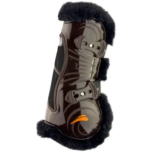 Otwarte ochraniacze na przednie nogi dla koni z futrem eQuick Airshock Fluffy image-1