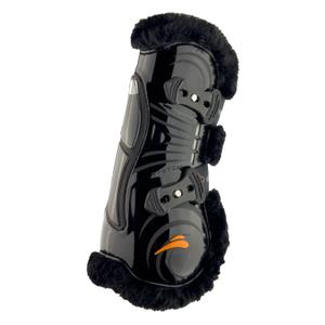 Otwarte ochraniacze na przednie nogi dla koni z futrem eQuick Airshock Fluffy image-1