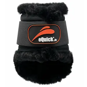 Protège-boulets pour cheval avec fourrure eQuick eCarbon scratch Fluffy image-1