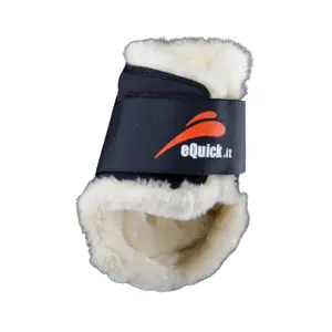 Klauenschutz für Hinterpferd mit Fell eQuick eShock Velcro image-1