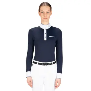 Women's long sleeve competition polo shirt Equiline Gracielle image-0
