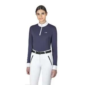 Women's long sleeve competition polo shirt Equiline Casec image-0