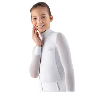 Long-sleeved competition polo for girls Equiline Cozio image-2