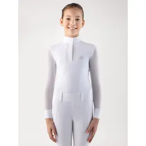 Long-sleeved competition polo for girls Equiline Cozio image-0