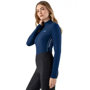 Women's Long Sleeve Half-Zip Riding Polo Equiline Costa image-0