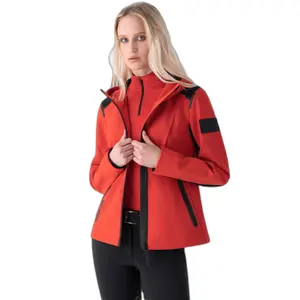 Veste imperméable équitation à capuche femme Equiline Coret image-0