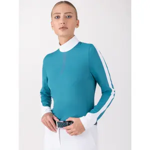 Polo de competición de manga larga para mujer Equiline Enner image-0