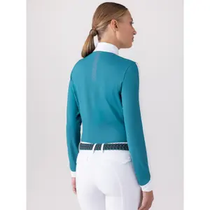 Polo de competición de manga larga para mujer Equiline Enner image-1