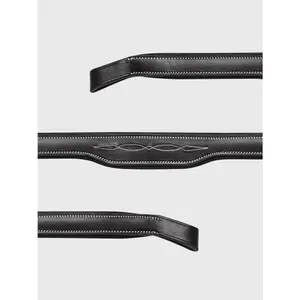 Frontal pour cheval plat rembourré en cuir Equiline image-1