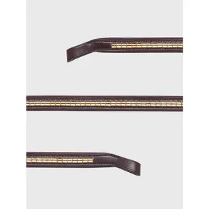 Hästbrynbrynja med guldkedja Equiline image-1