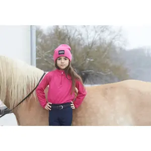 Maglia da equitazione a maniche lunghe con zip a metà da bambina Equipage Kolyma image-1
