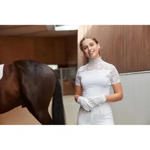 Women's lace riding gloves Equipage Larissa image-1