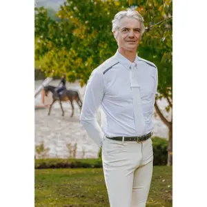 Πόλο ιππασίας διαγωνισμών με μακριά μανίκια Equithème Adrien image-1