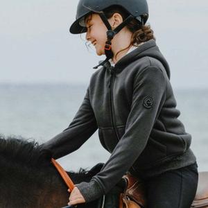 Casaco com capuz com fecho de correr para rapariga Equithème Palerme image-1