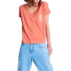 Women's v-neck T-shirt Roxy Laguna Green image-0