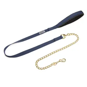 Dog leash with gold chain Eskadron image-0