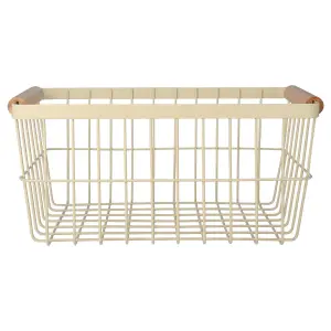 Storage Basket with Wooden Handles in Metal Estia Home Art Allure image-1