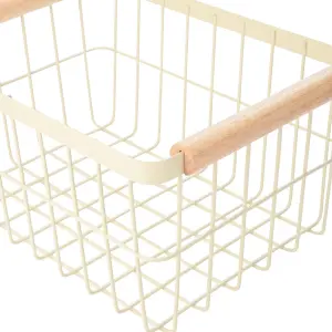 Storage Basket with Wooden Handles in Metal Estia Home Art Allure image-2
