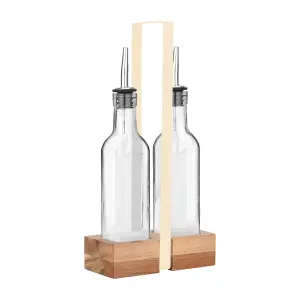 Bote de aceite y vinagre con base de madera Estia Home Art Allure (x2) image-1