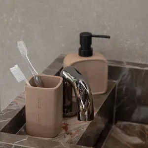 Porta cepillos de dientes en poliresina Estia Home Art Text image-2