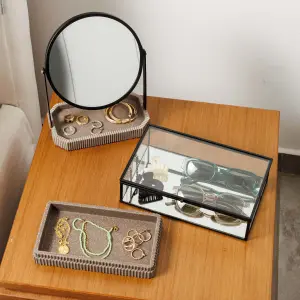 Glass Storage Box with Mirror and Frame Estia Home Art image-4
