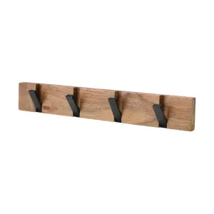 Cintre mural en bois avec 4 patères rabattables Estia Home Art image-1