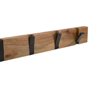 Cintre mural en bois avec 4 patères rabattables Estia Home Art image-2
