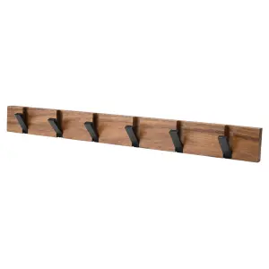 Cintre mural en bois avec 6 crochets pliables Estia Home Art image-1