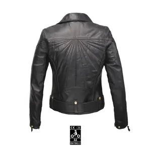 Leather motorcycle jacket for women Eudoxie Amy image-1