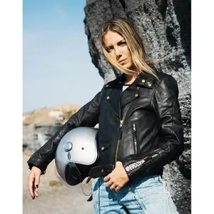 Leather motorcycle jacket for women Eudoxie Amy image-2