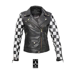 Leather motorcycle jacket for women Eudoxie Beth