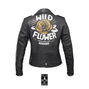 Leather motorcycle jacket for women Eudoxie Suzy image-1