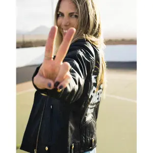 Leather motorcycle jacket for women Eudoxie Suzy image-2