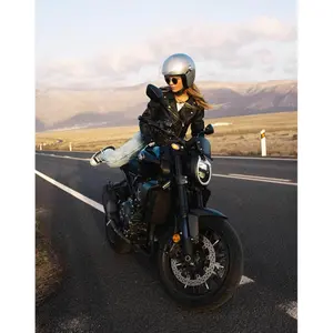 Leather motorcycle jacket for women Eudoxie Suzy image-3