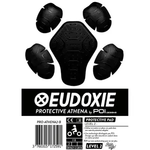 Motorcycle Back Protector with 2 Shoulder and Elbow Protectors Eudoxie Athena Niveau 2 image-1