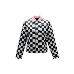 Women's Checked Motorcycle Jacket Eudoxie Alix